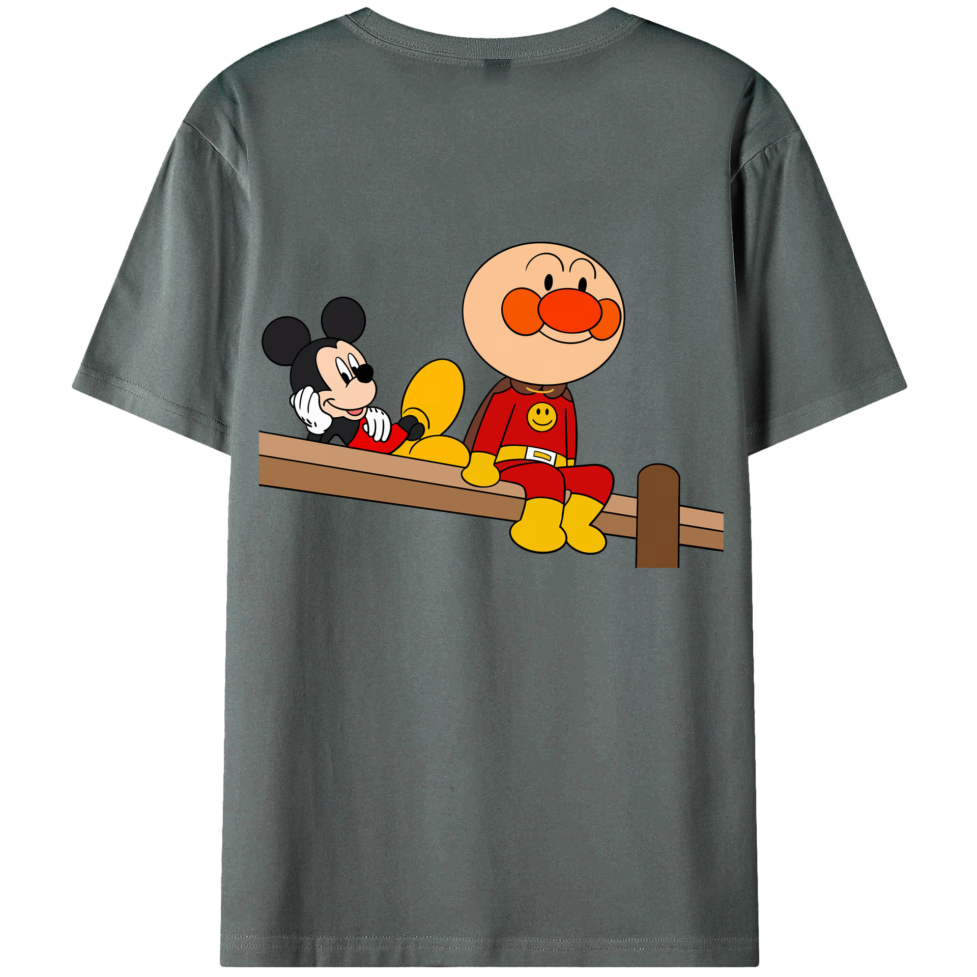 （画像用） アンパンマン Anpanman 綿100％ メンズ半袖Tシャツ（バックプリント） 通気性